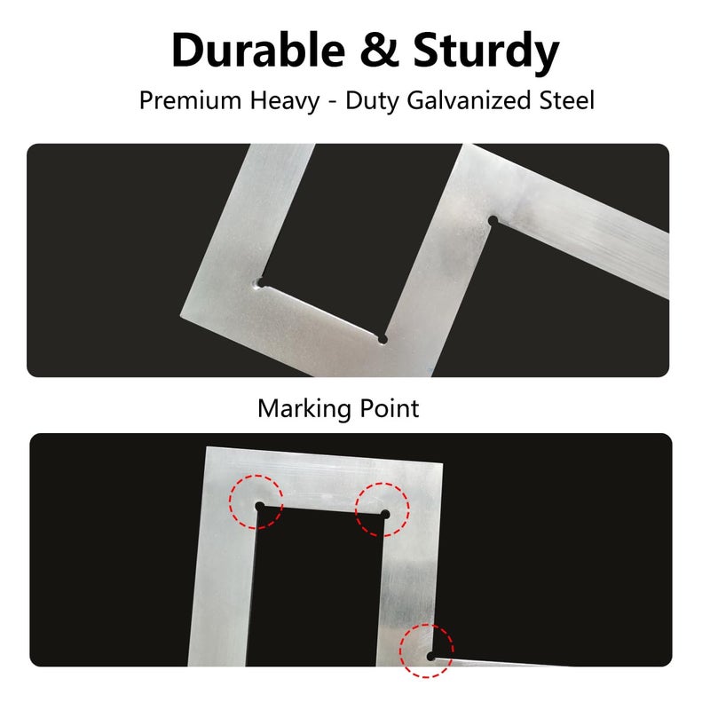DANOREC Flange Angle Square,Galvanized Steel Pipefitter Measuring Tool,Precision Flange Squares, Ideal for Piping Construction, Great for Checking Flange & Pipe Assembly Right Angles 300 * 300mm - Image 3